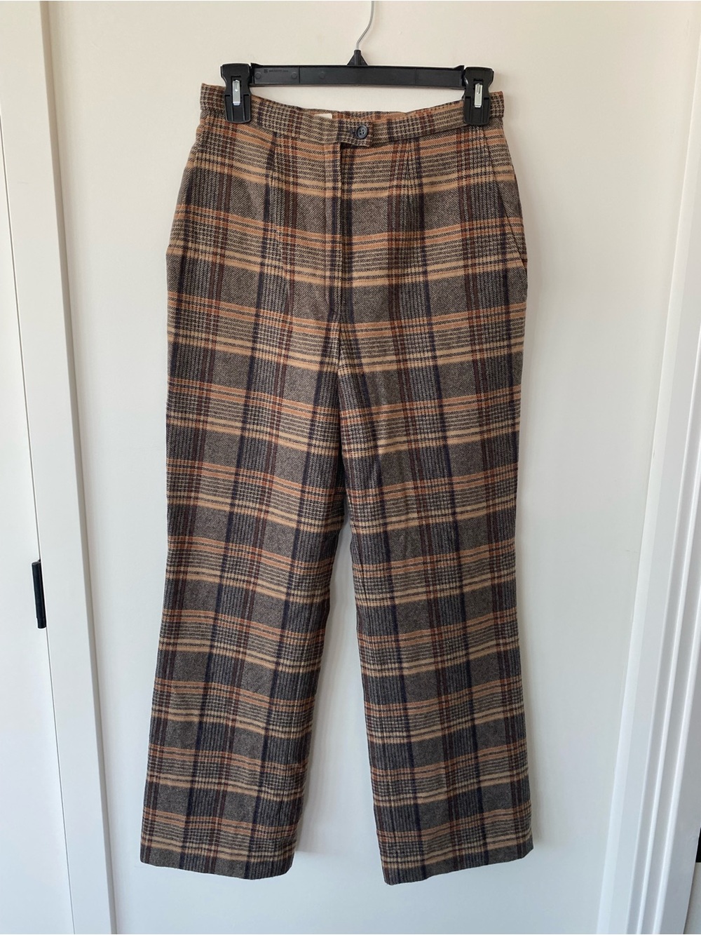 Vintage Pendleton Brown and Tan Plaid Wool Trousers